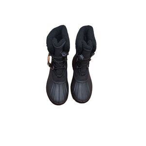NEW CHOOKA WOMEN'S BLACK RUBBER COLD WEATHER RAIN SNOW ANKLE BOOTS SIZE 9